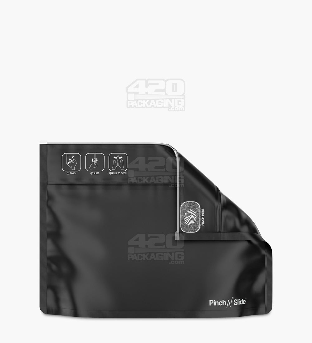 Child Resistant | Pinch N Slide ASTM Matte Black PCR Mylar Exit Bags | 12in x 9in - 56g - 250 Count