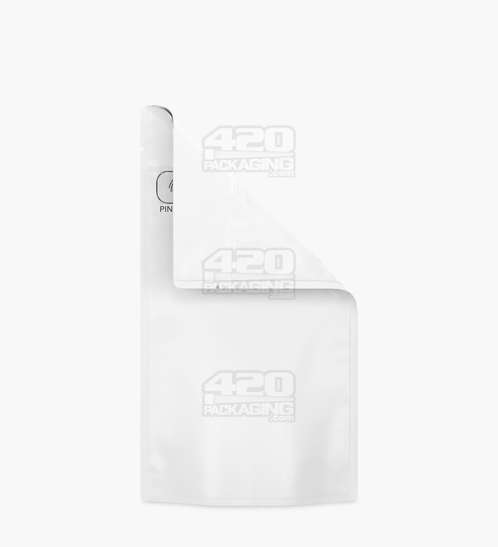 Child Resistant & Tamper Evident | Pinch N Slide 3.0 Matte White Mylar Bags | 4in x 7.4in - 7g - 250 Count
