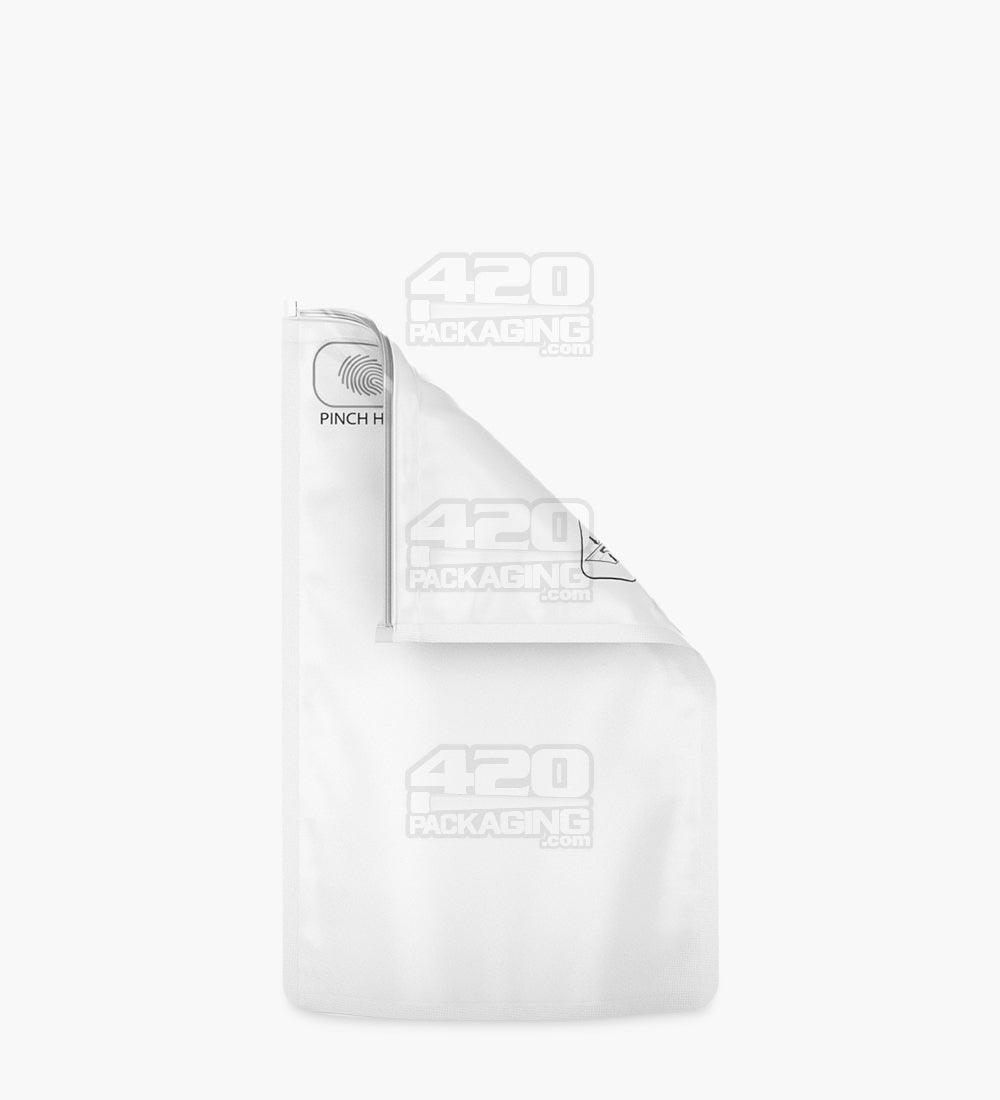 Child Resistant | Pinch N Slide ASTM Matte White Mylar Bags | 4in x 6.5in - 7g - 250 Count