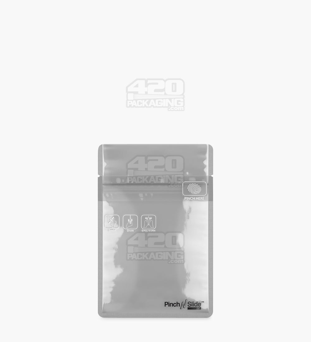Child Resistant & Tamper Evident | Pinch N Slide 3.0 Matte White Vista Mylar Bags | 3.3in x 4.4in - 1g - 250 Count