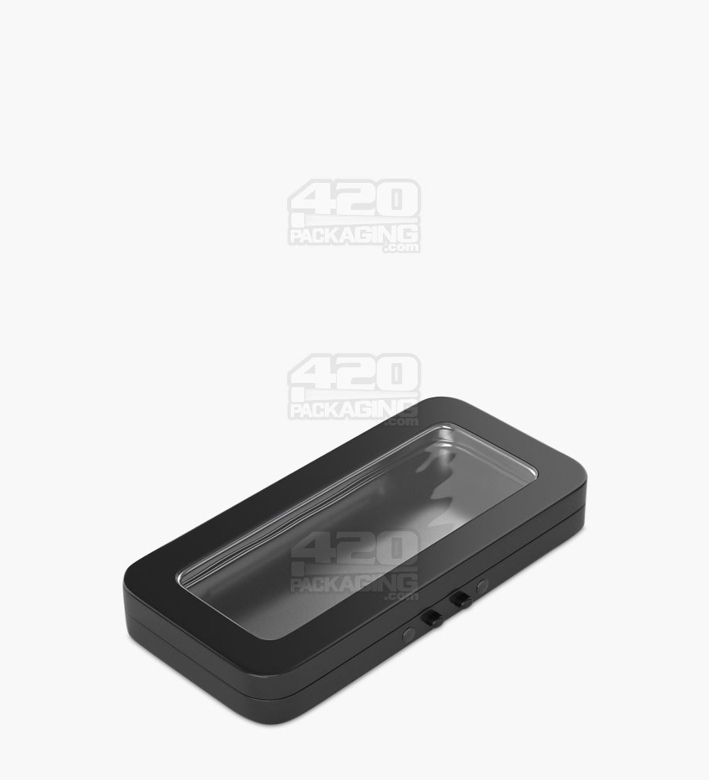 Child Resistant & Sustainable Hinged-Lid Large Vista Black Tin Box w/ See-Through Window 100/Box - 4