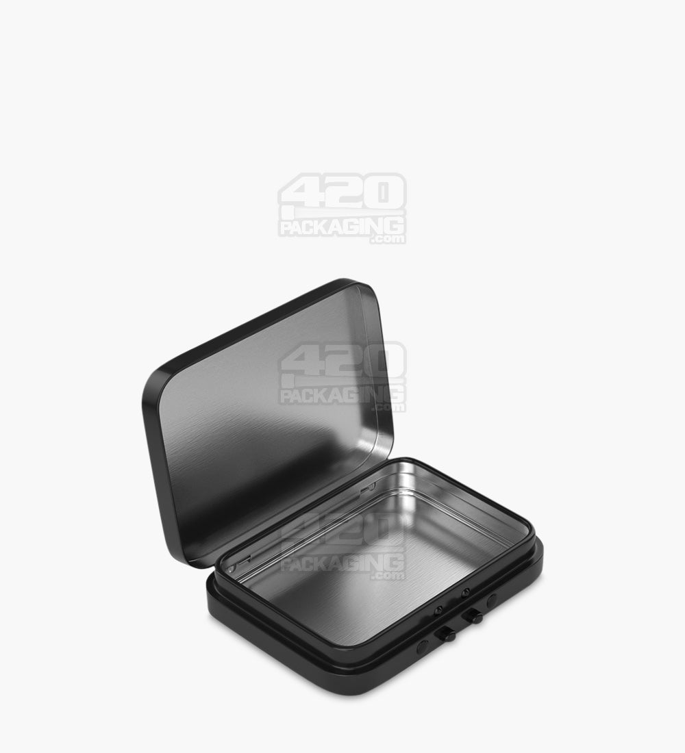 Child Resistant & Sustainable Hinged-Lid Mini Size Black Tin Box 100/Box - 1