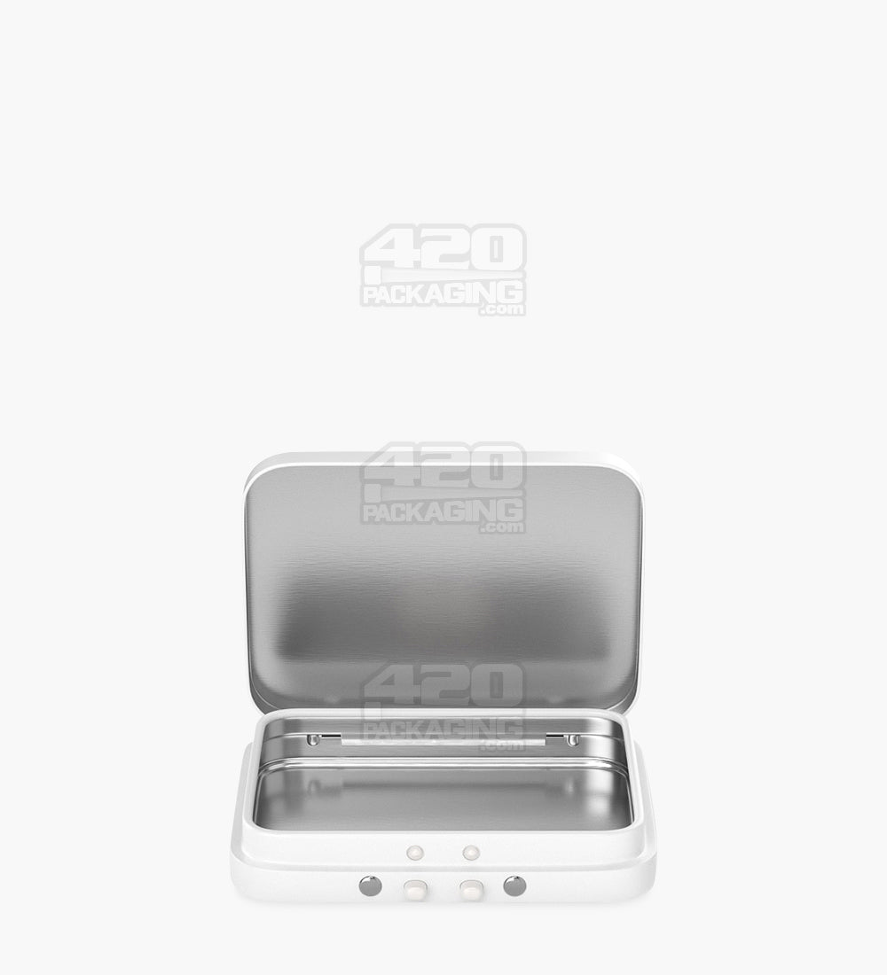 Child Resistant & Sustainable Hinged-Lid Mini Size White Tin Box 100/Box - 6