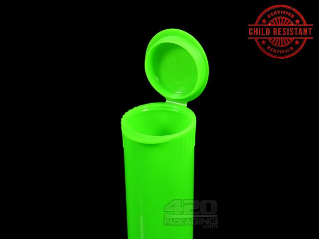 Squeezetops® 109mm Fluorescent Mix Child Resistant J-Tubes (074300-CR) 1000/Box - 4