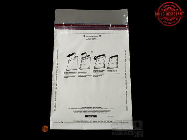 10"x13" Pull & Seal ASTM Child Resistant Exit Bags 1000/Box - 2