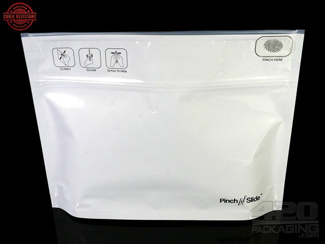 12"x9" White Pinch N Slide ASTM Child Resistant Exit Bags 1000/Box - 1