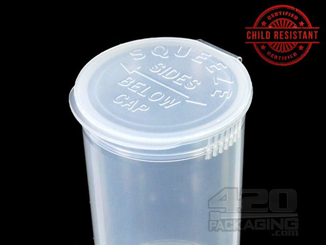 Squeezetops® PST19 Transparent Child Resistant Containers 900/Box Clear - 3