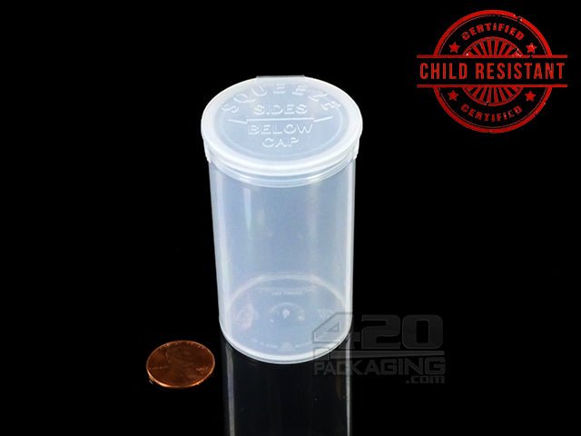 Squeezetops® PST19 Transparent Child Resistant Containers 900/Box Clear - 2