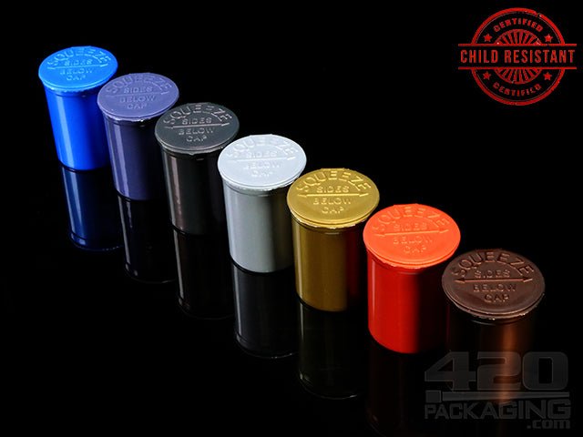 Squeezetops® PST30 Metallic Mix Child Resistant Containers 600/Box - 1