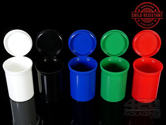 Squeezetops® PST30 Opaque Mix Child Resistant Containers 600/Box - 4