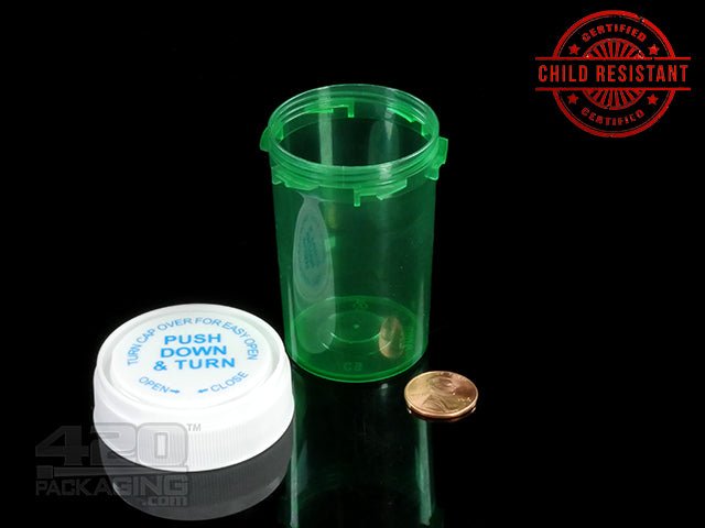 RC-20 Child Resistant Reversible Lid Containers (5 Gram) 240/Box WHT (Opaque White) - 2