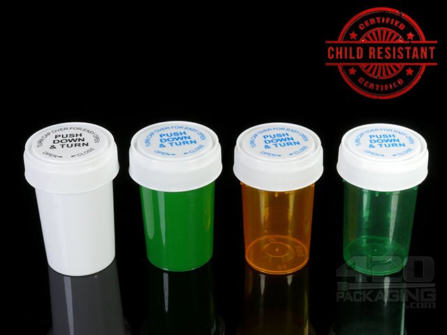 RC-20 Child Resistant Reversible Lid Containers (5 Gram) 240/Box WHT (Opaque White) - 1