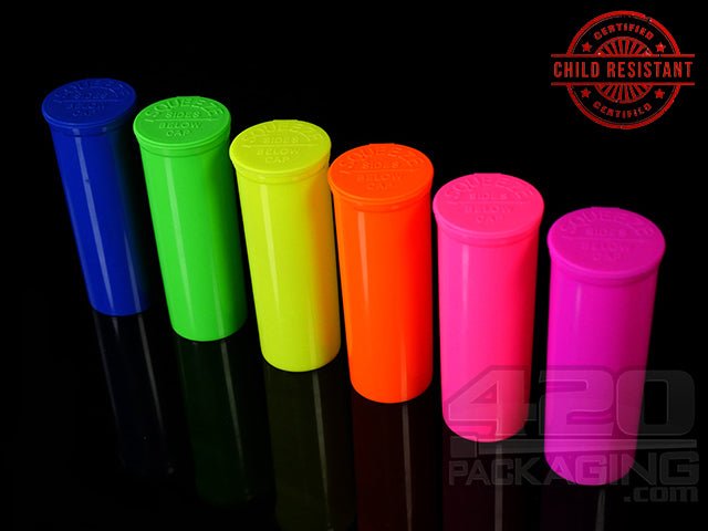Squeezetops® PST60 Fluorescent Mix Child Resistant Containers 275/Box - 1