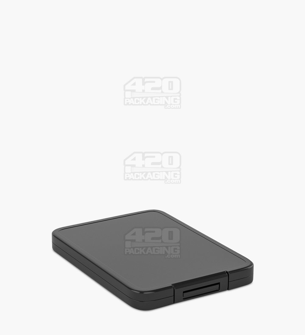 Hinged Lid Slim Shatter Container | 5.3mm - Black Plastic - 1000 Count