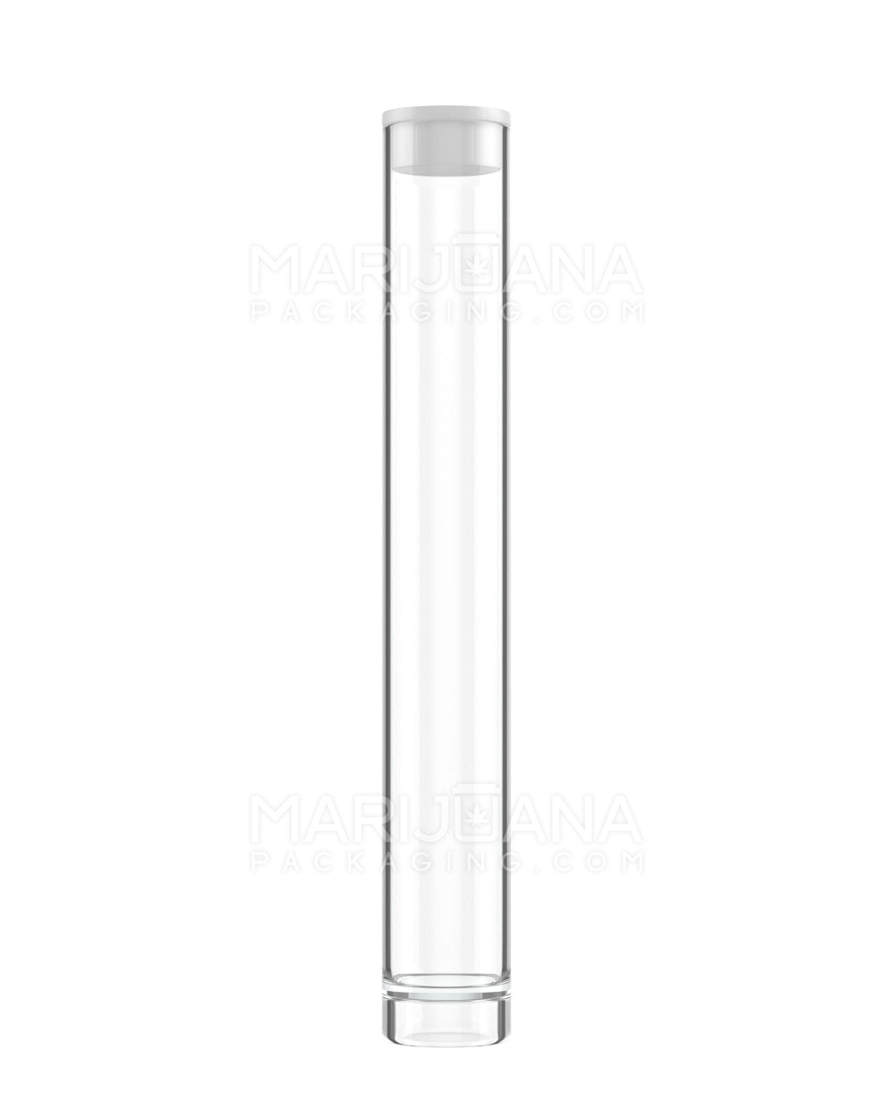 Buttonless Vape Cartridge Tube w/ White Cap | 86mm - Clear Plastic | Sample - 1