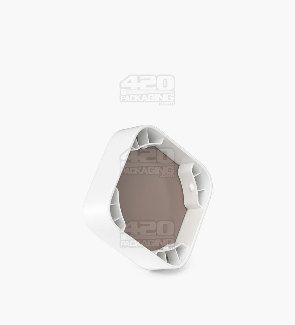 Qube 32mm White 5ml Glass Concentrate Jar W/ White Lid 250/Box - 8