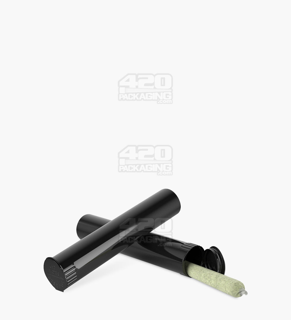 Child Resistant | Pop Top Opaque Plastic Pre-Roll Tubes (Open) | 98mm - Black - 1000 Count