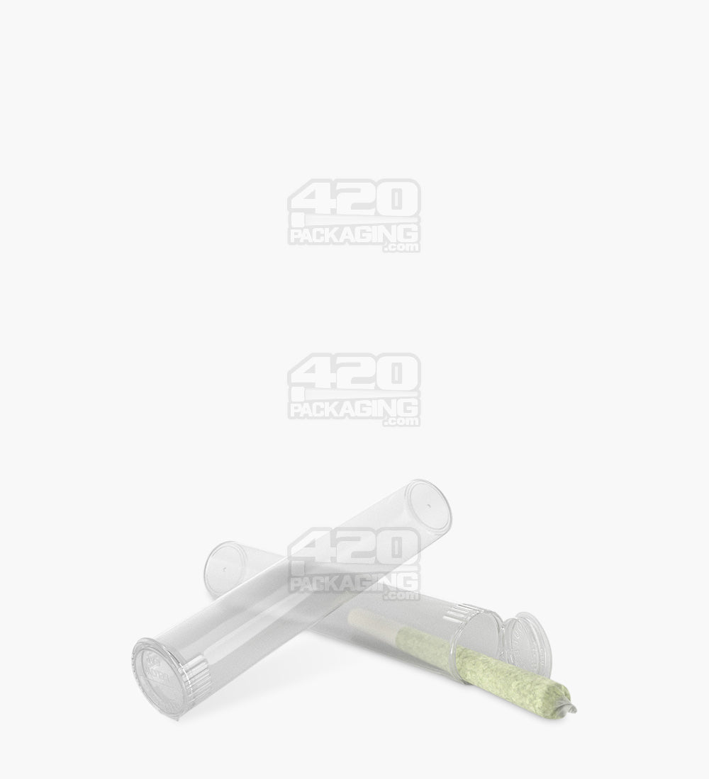 95mm Child Resistant Pop Top Opaque Clear Plastic Pre-Roll Tubes 1000/Box Closed - 5