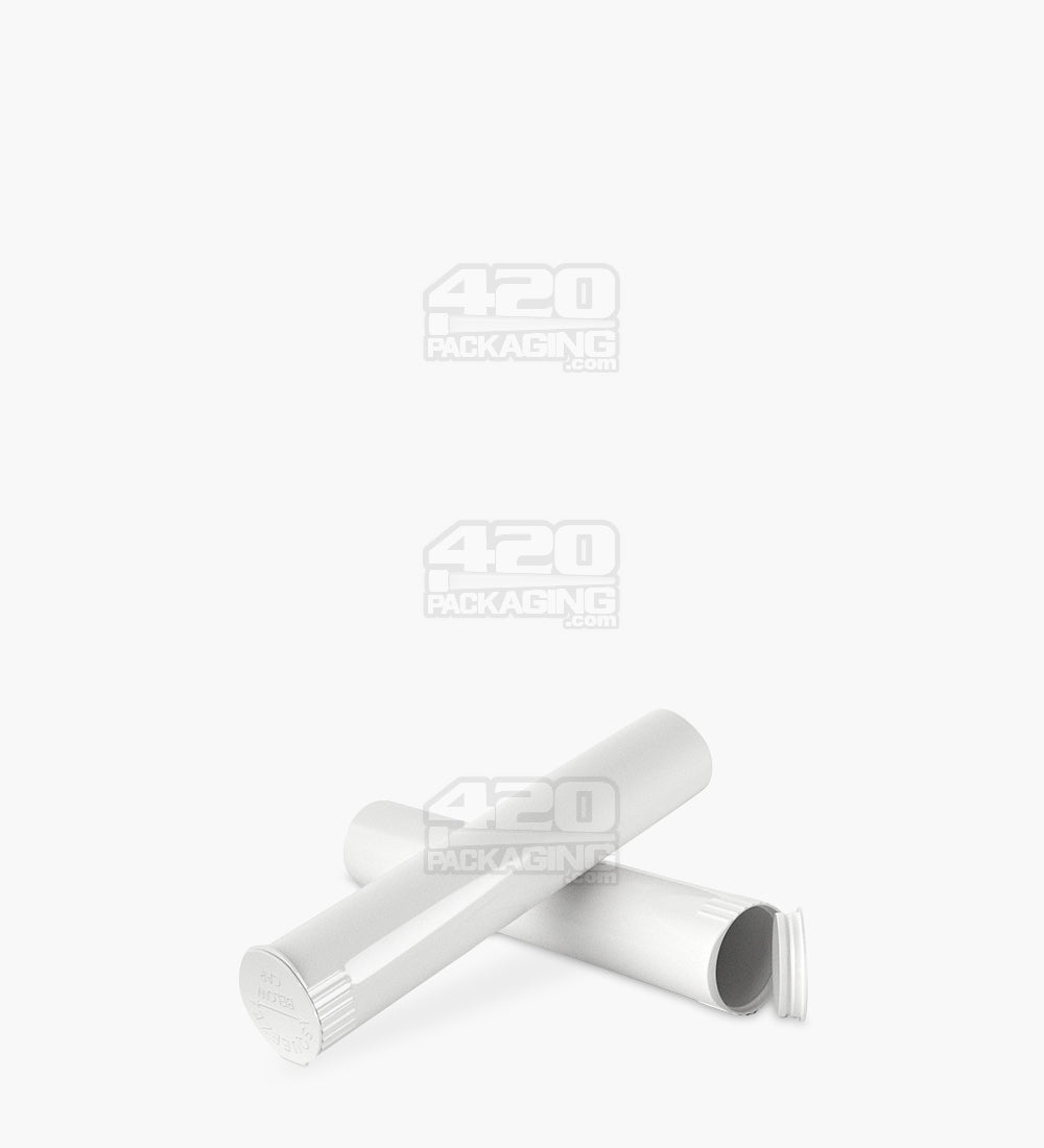 95mm White Opaque Child Resistant Pop Top Plastic Pre-Roll Tubes 1000/Box