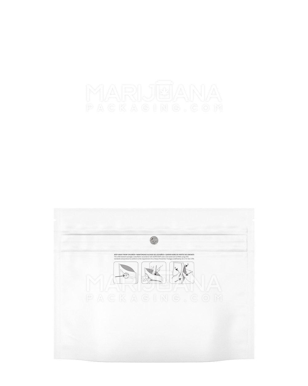 Child Resistant & Tamper Evident DymaPak White Mylar Exit Bags | 8in x 6in - 28g | Sample - 1