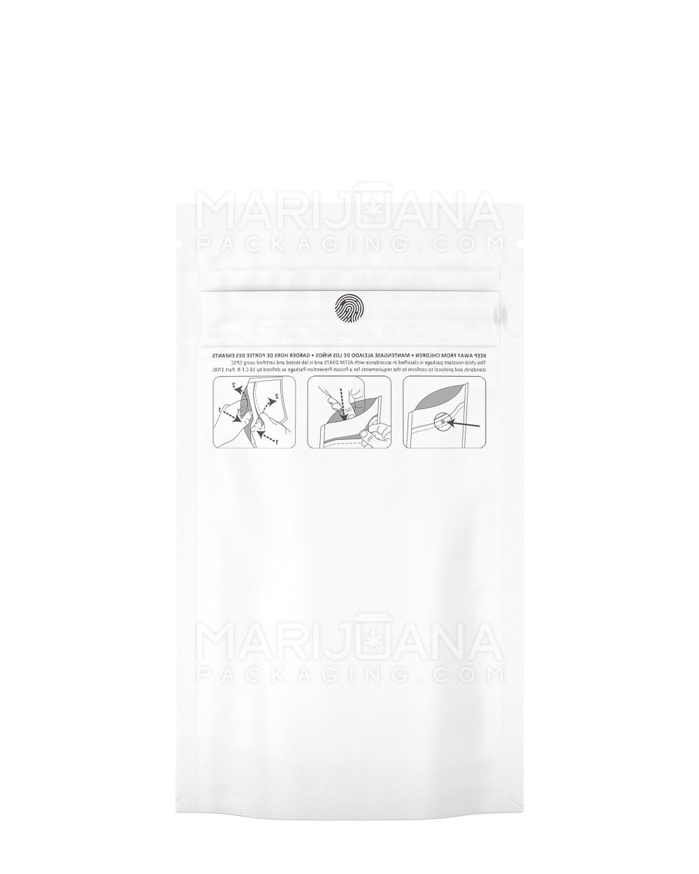 Child Resistant & Tamper Evident DymaPak White Mylar Bag | 4in x 7in - 7g | Sample - 1