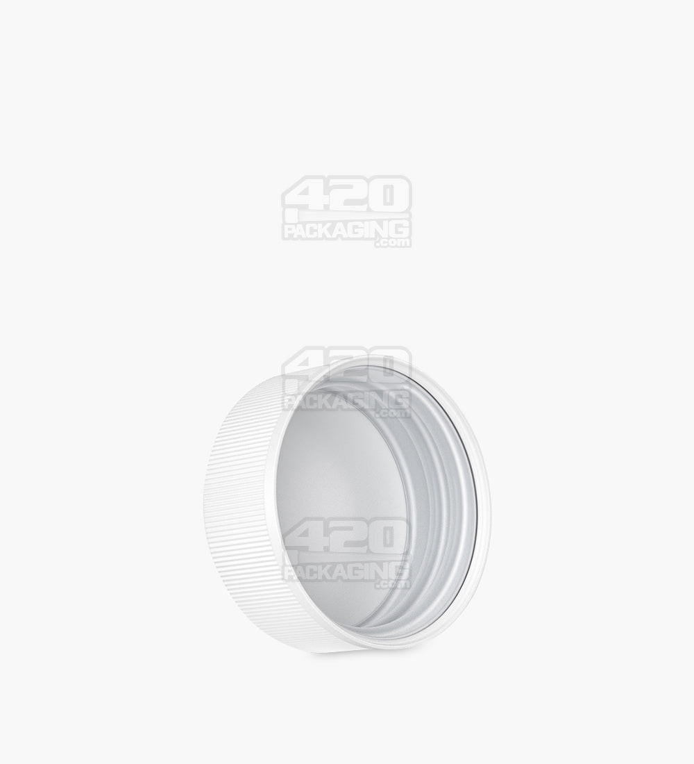 Child Resistant | Ribbed Push Down and Turn Plastic Caps w/ Foil Liner | 38mm - Matte White - 320 Count