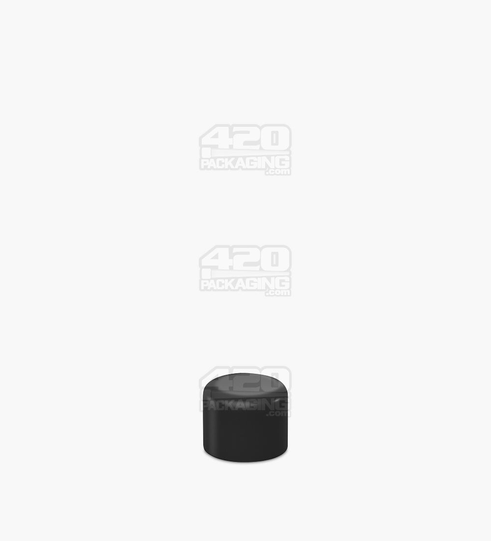 Child Resistant | Smooth Push Down & Turn Dome Caps w/ Foam Liner | 18mm - Matte Black - 400 Count