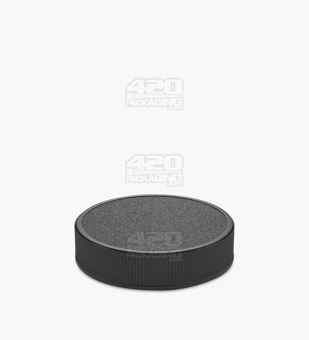 Ribbed Screw Top Plastic Caps w/ Foam Liner | 63mm - Matte Black - 36 Count