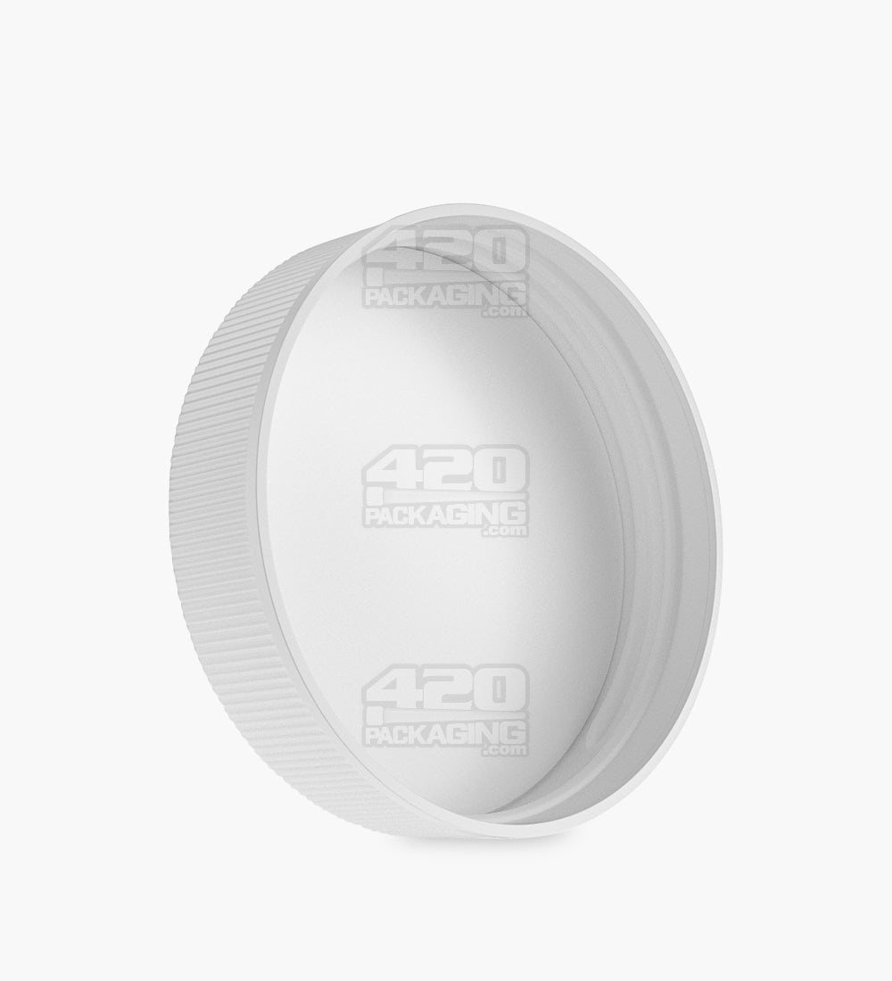 Ribbed Screw Top Plastic Caps w/ Foam Liner | 80mm - Semi Gloss White - 24 Count