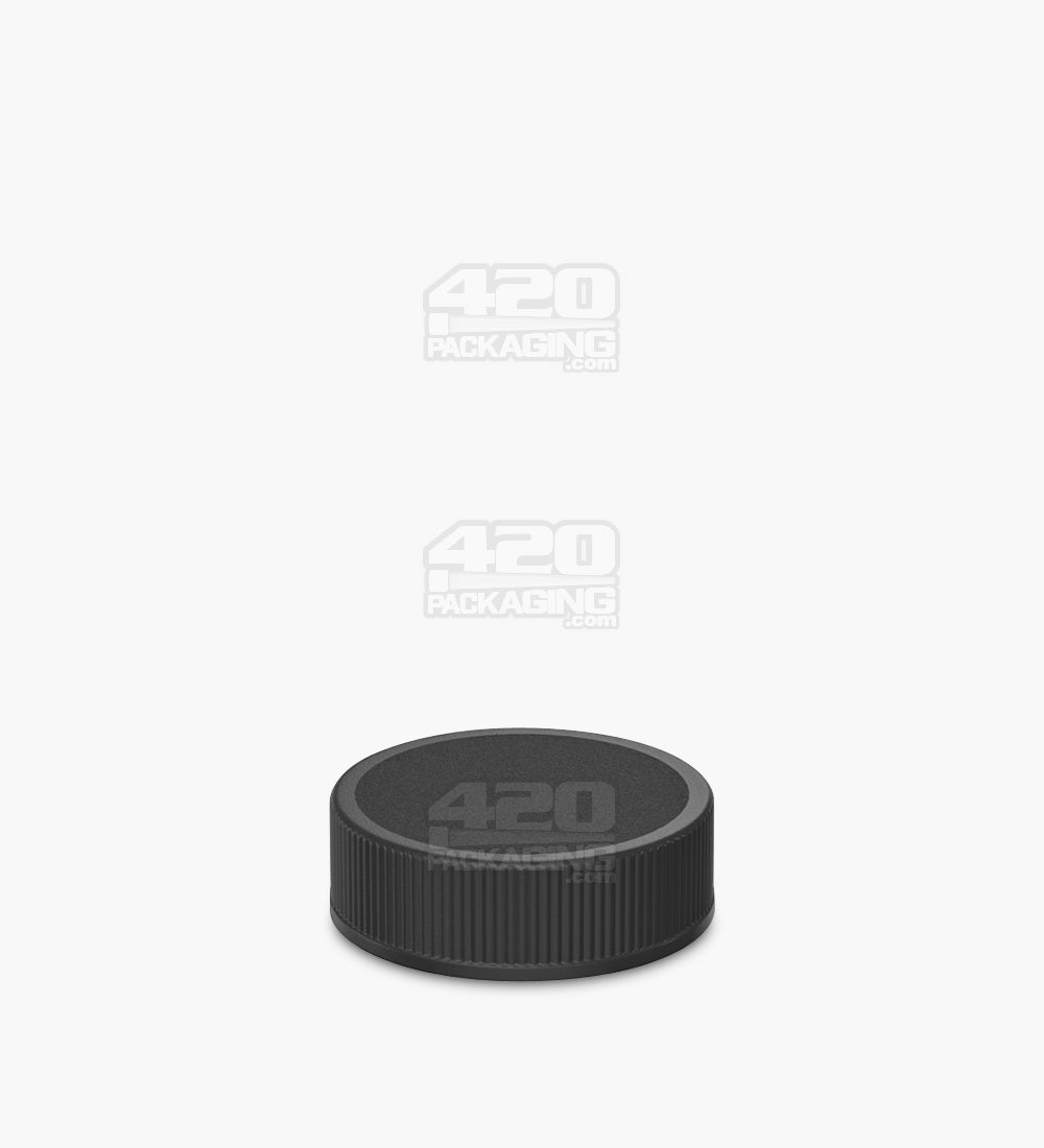 Ribbed Screw Top Plastic Caps w/ Foam Liner | 28mm - Matte Black - 250 Count