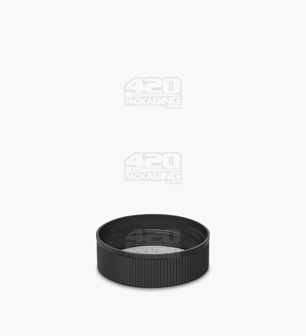 Ribbed Screw Top Plastic Caps w/ Foam Liner | 28mm - Matte Black - 250 Count