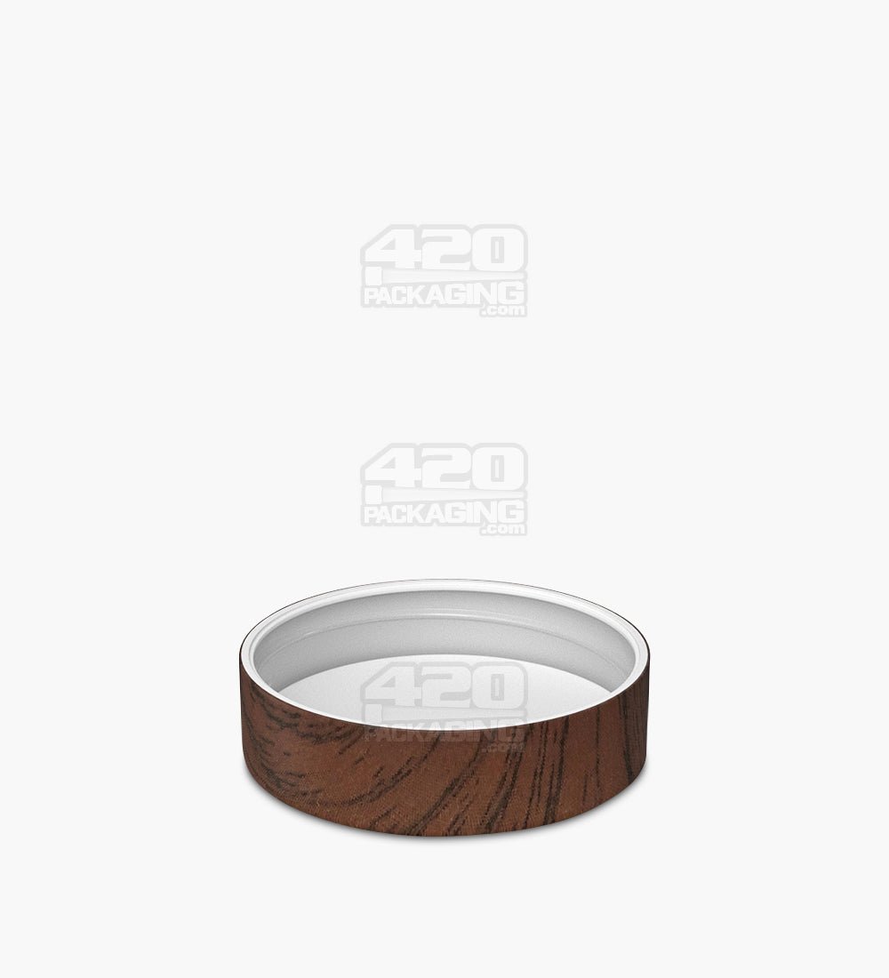 50mm Smooth Flat Push & Turn Plastic Child Resistant Caps w/ Foam Liner - Red Wood - 100/Box - 4