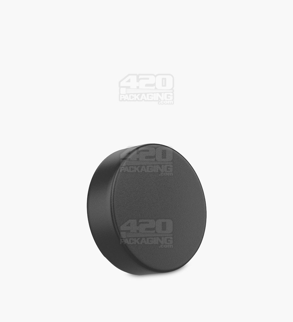 Child Resistant | Smooth Push Down & Turn Plastic PCR Caps w/ Foam Liner | 50mm - Matte Black - 100 Count