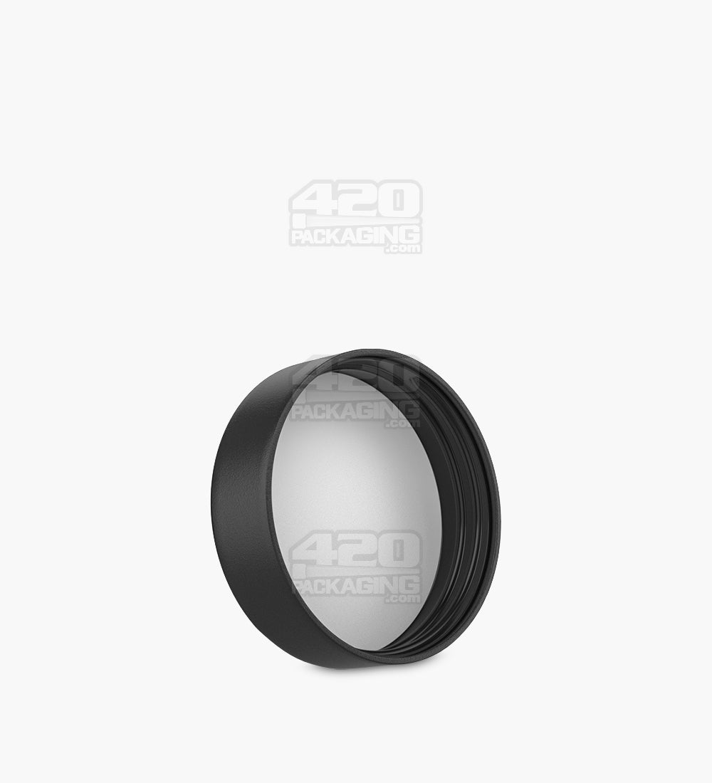 Child Resistant | Smooth Push Down & Turn Plastic PCR Caps w/ Foam Liner | 50mm - Matte Black - 100 Count