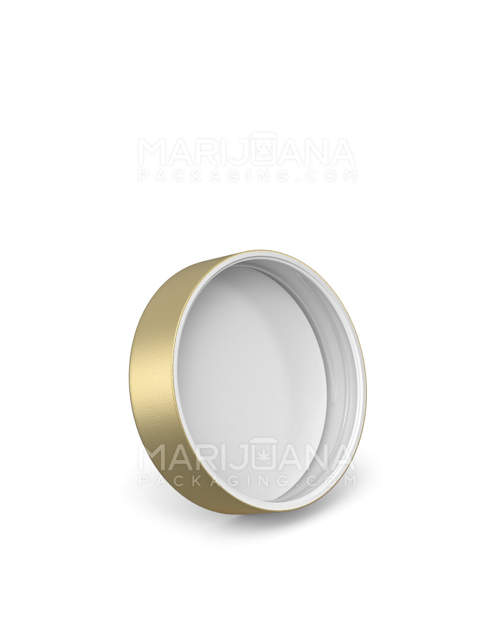 Child Resistant | Smooth Flat Push Down & Turn Plastic Caps w/ Foam Liner | 50mm - Matte Gold - 100 Count - 2