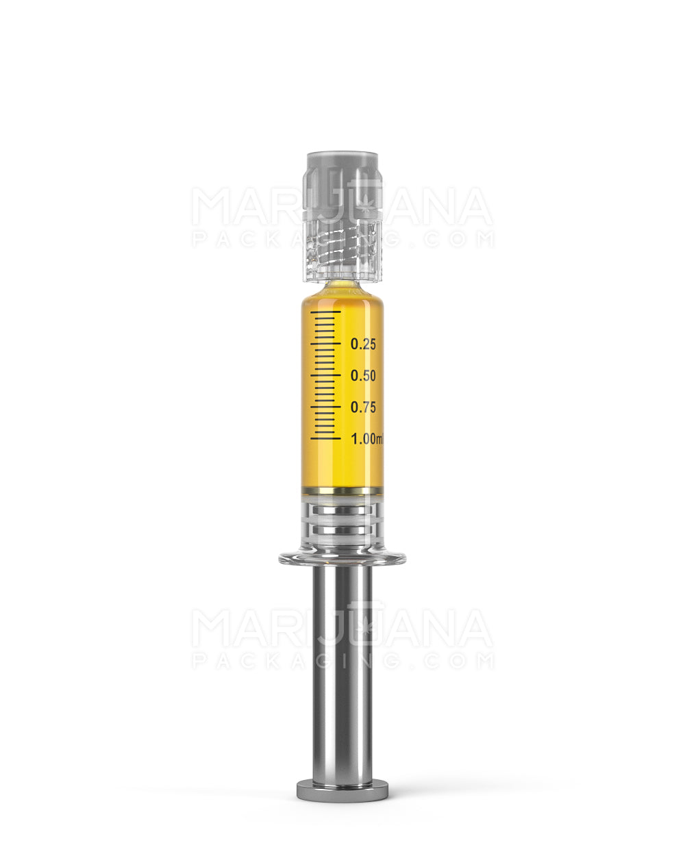 Luer Lock | Glass Dab Applicator Syringes w/ Metal Plunger | 1mL - 0.25mL Increments - 100 Count - 2