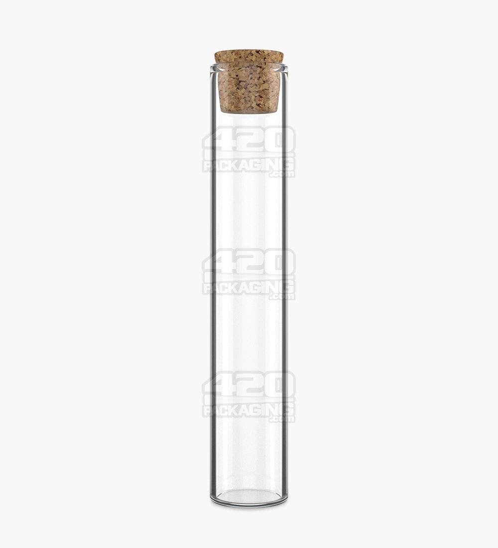 120mm King Size Clear Glass Pre-Roll Tubes with Cork Top 640/Box - 1