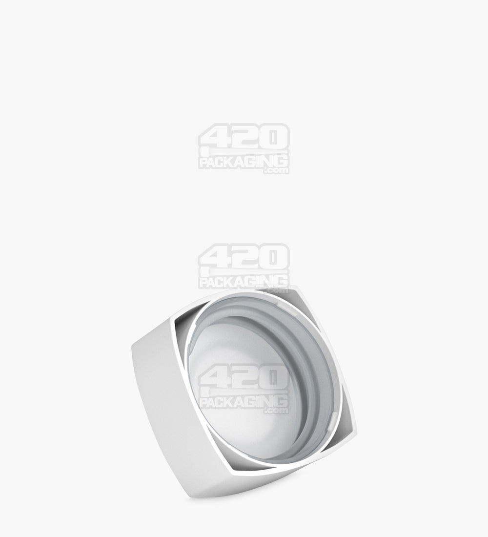 Child Resistant | Push Down & Turn Plastic Pillow Caps w/ Teflon Liner | 32mm - Matte White - 250 Count