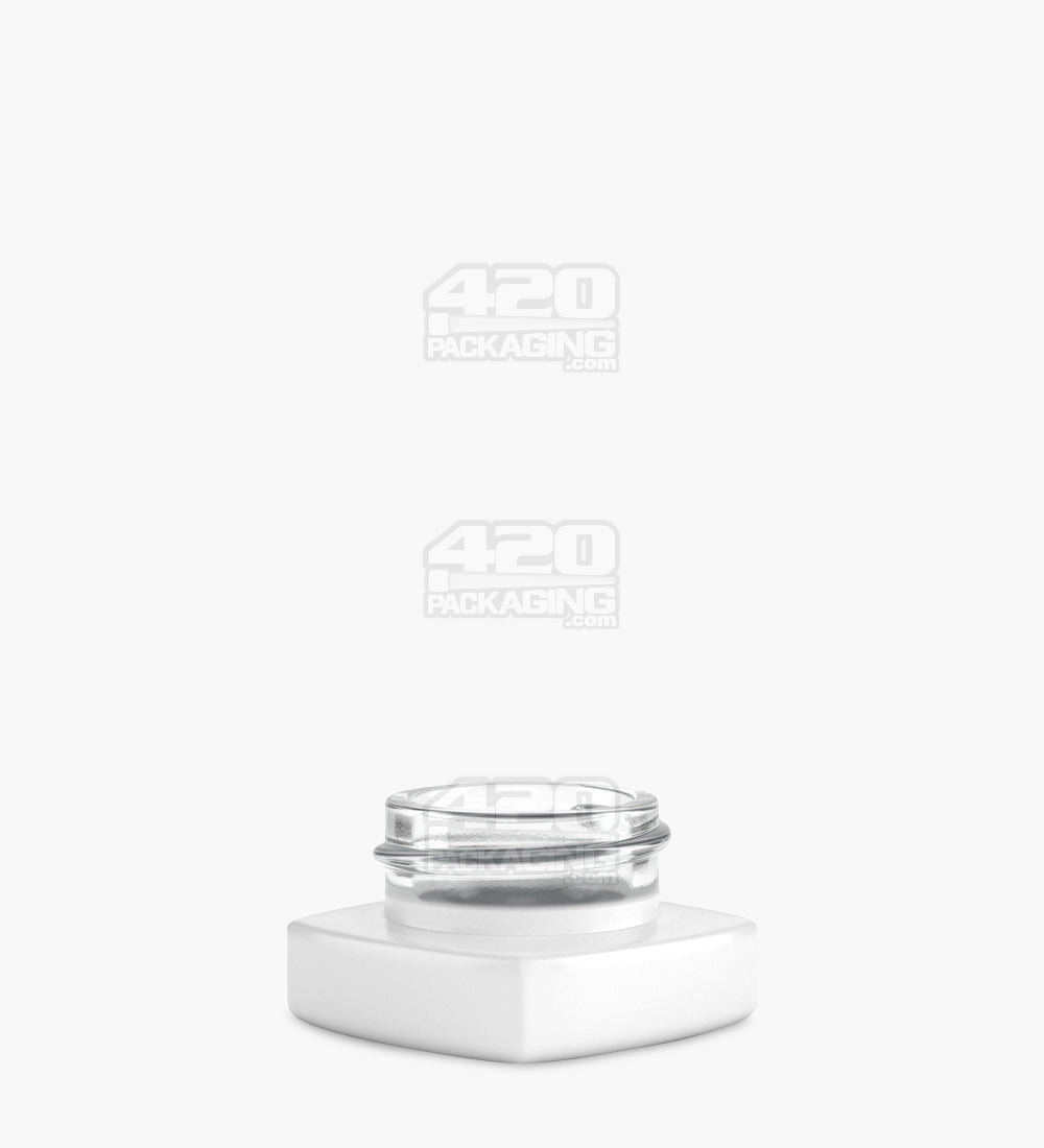 Matte White Glass Pillow Concentrate Jar w/ White Interior | 32mm - 5mL - 250 Count
