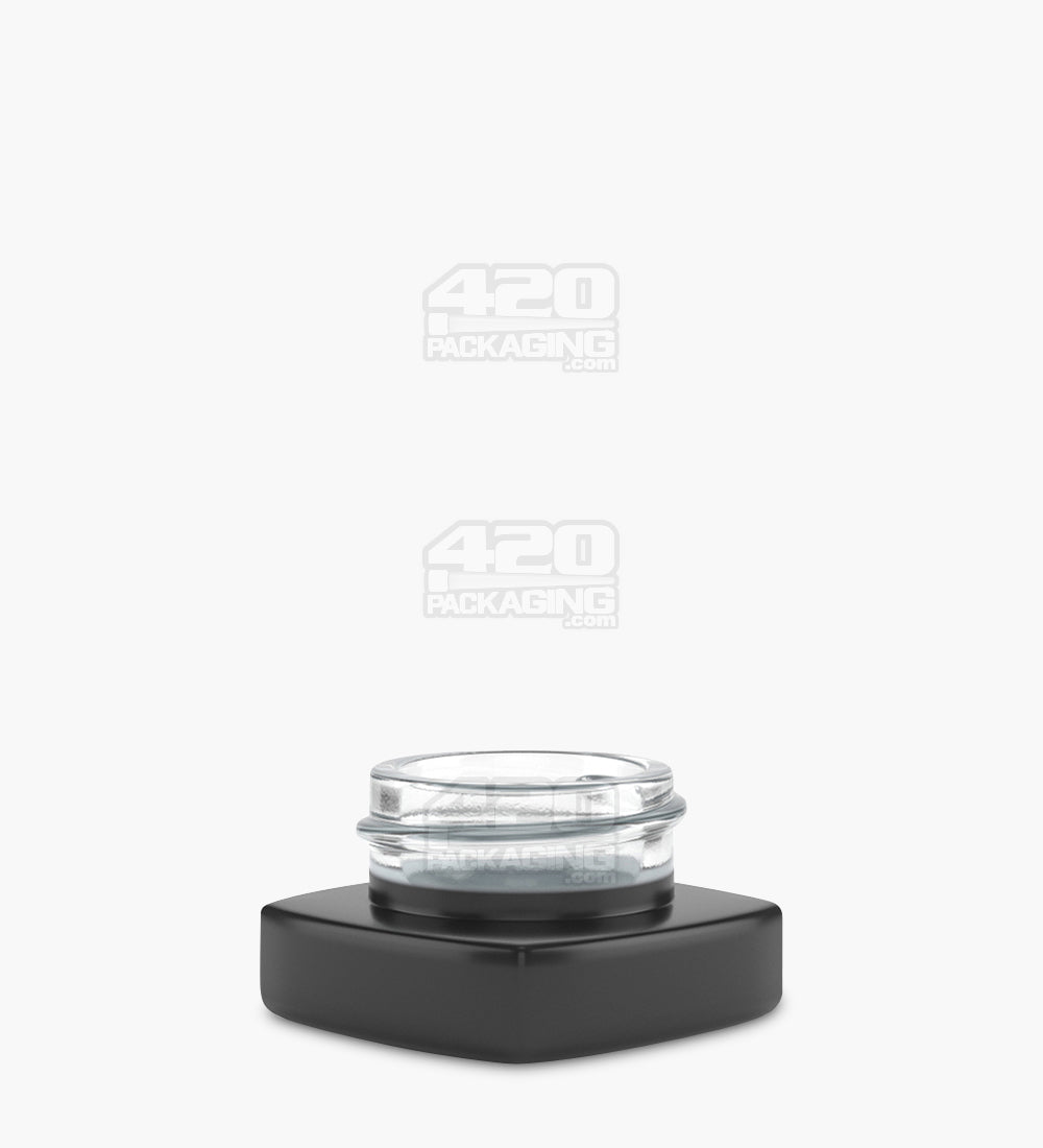 32mm Matte Black 9ml Glass Pillow Concentrate Jar w/ White Interior 240/Box - 1