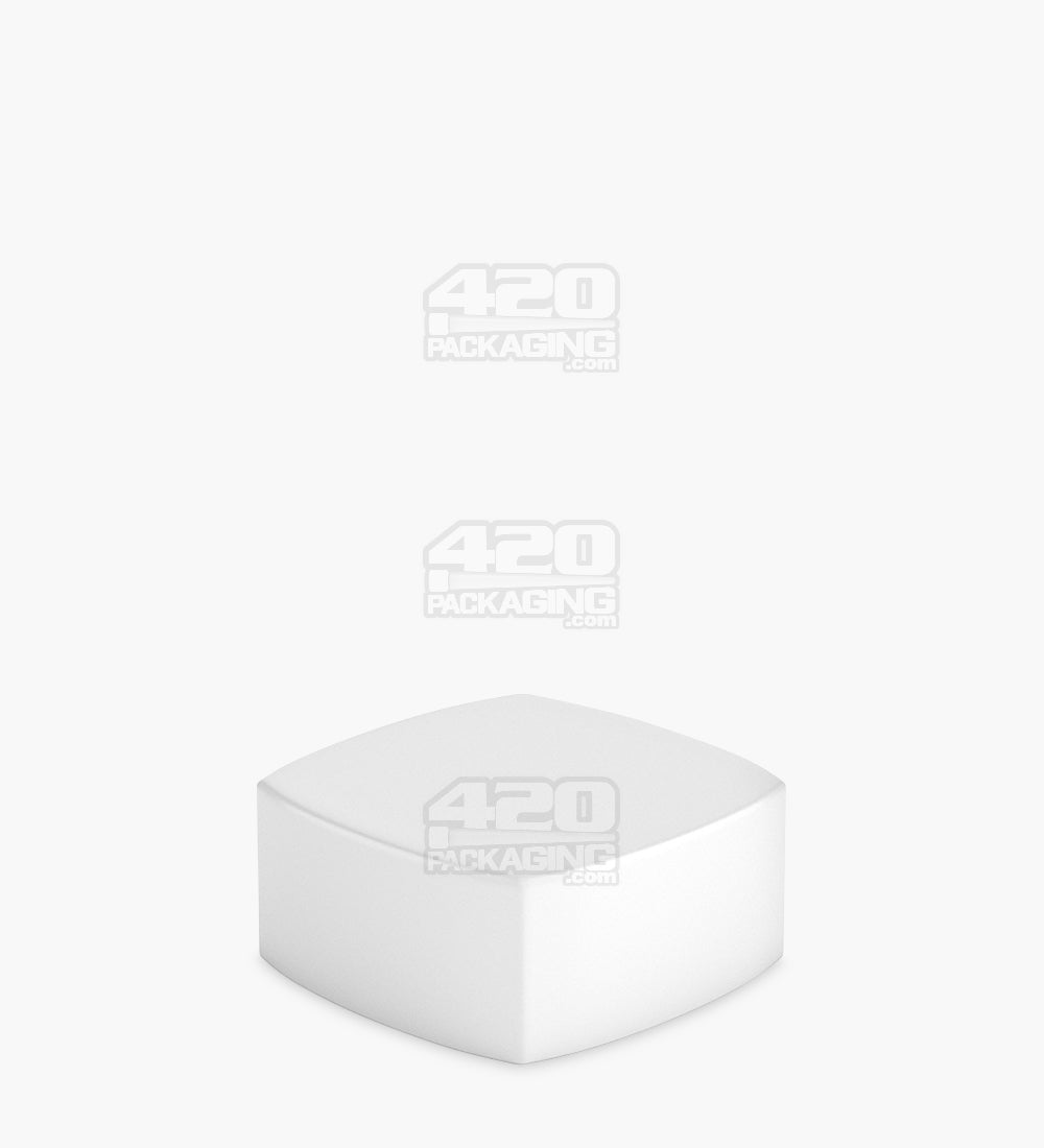 Child Resistant | Push Down & Turn Plastic Pillow Caps w/ Teflon Liner | 38mm - Matte White - 240 Count