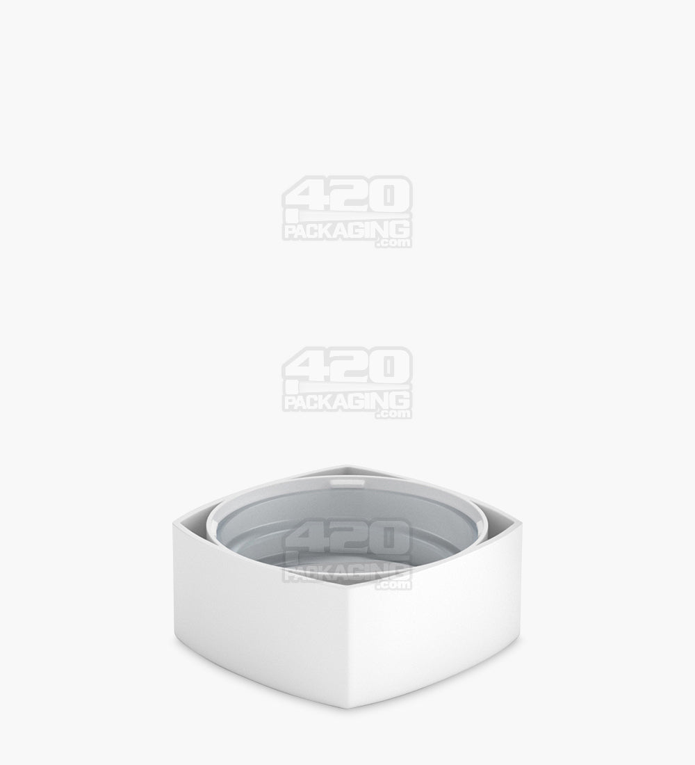 Child Resistant | Push Down & Turn Plastic Pillow Caps w/ Teflon Liner | 38mm - Matte White - 240 Count