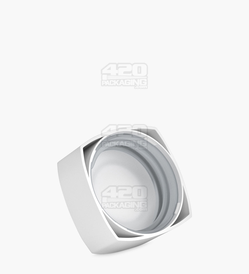 Child Resistant | Push Down & Turn Plastic Pillow Caps w/ Teflon Liner | 38mm - Matte White - 240 Count