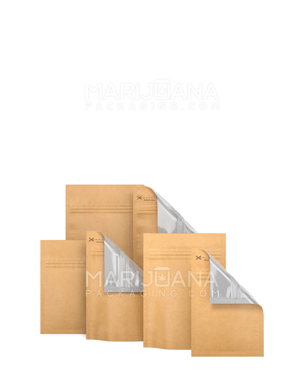 Tamper Evident | Matte Kraft Paper Vista Mylar Bag | 3in x 4in - 1g - 1000 Count - 5
