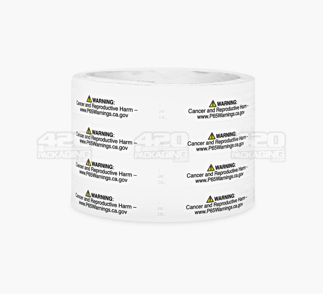 California Prop 65 Warning Compliance Label | .5in x 2.5in - Short Form - 1000 Count