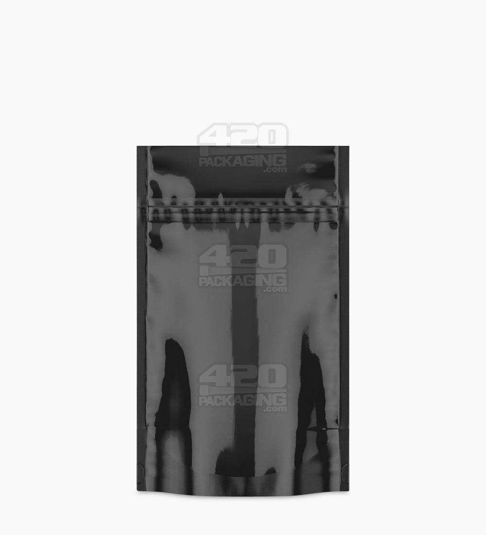 Tamper Evident | Glossy Black Vista Mylar Bags (No Tear Notch) | 4in x 6.5in - 7g - 1000 Count