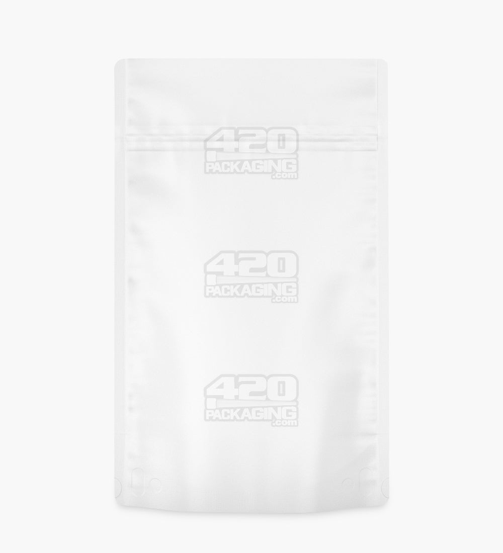 Tamper Evident | Matte White Vista PCR Mylar Bags (Tear Notch) | 5in x 8.1in - 14g - 1000 Count