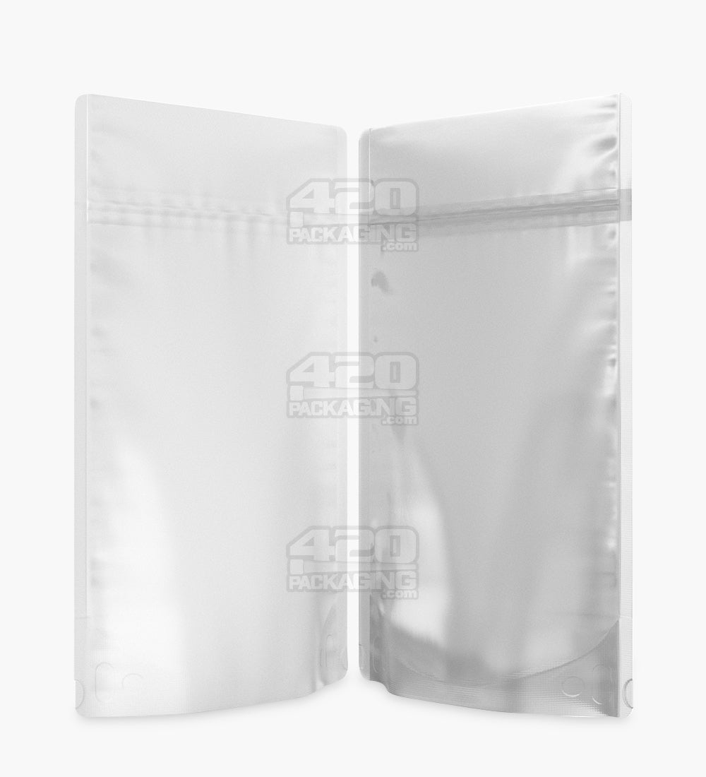 Tamper Evident | Matte White Vista Mylar Bags (Tear Notch) | 5in x 8.1in - 14g - 1000 Count