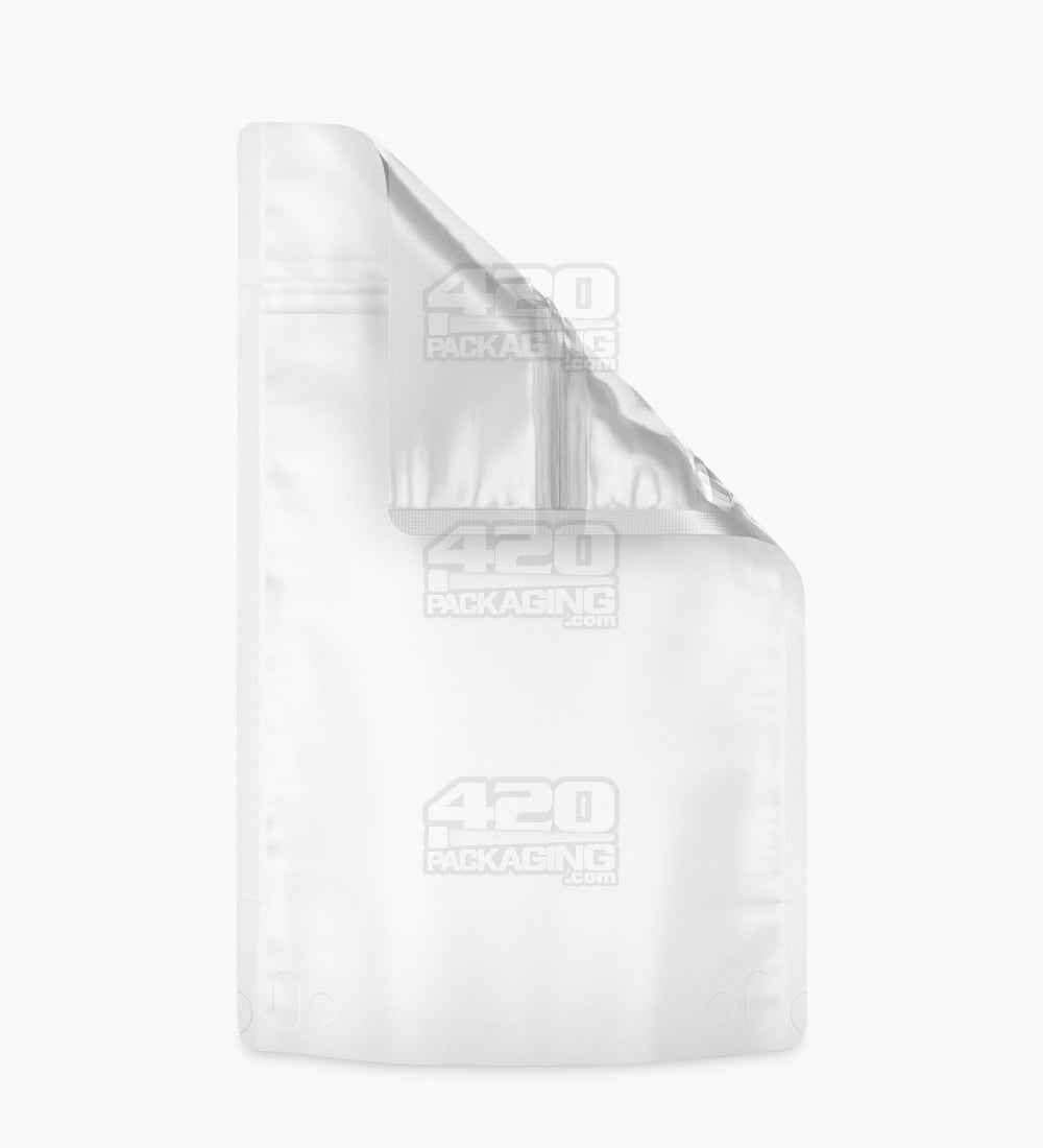 Tamper Evident | Matte White Vista Mylar Bags (Tear Notch) | 5in x 8.1in - 14g - 1000 Count