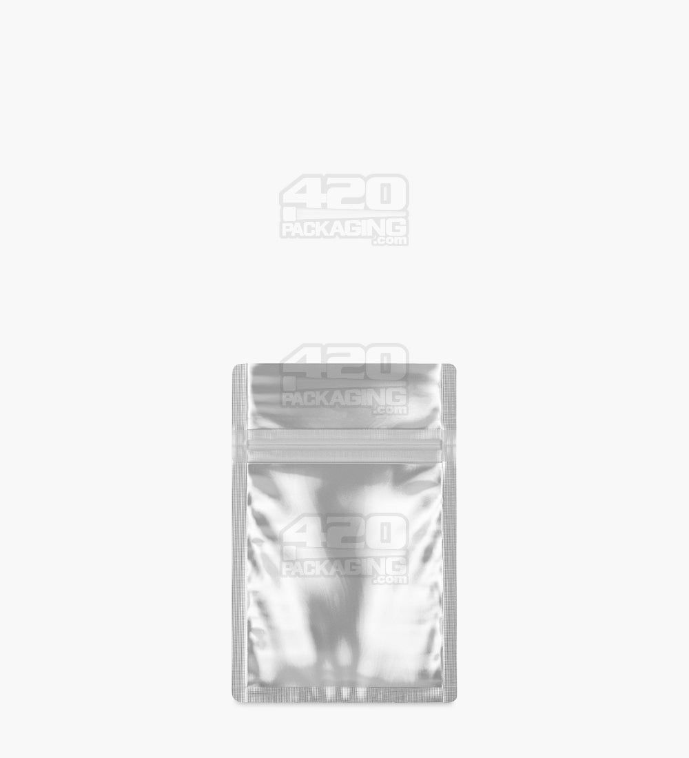 Tamper Evident | Matte White Vista Mylar Bags (Tear Notch) | 3in x 4.5in - 1g - 1000 Count